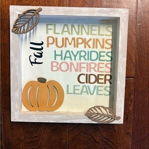 Fall Themed Double Sided Wooden Sign